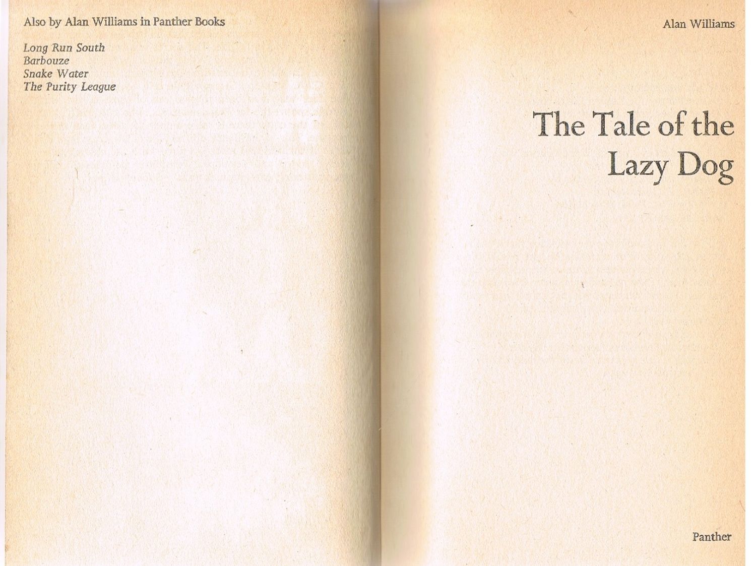 The Tale of the Lazy Dog (Panther Books) by Alan Williams