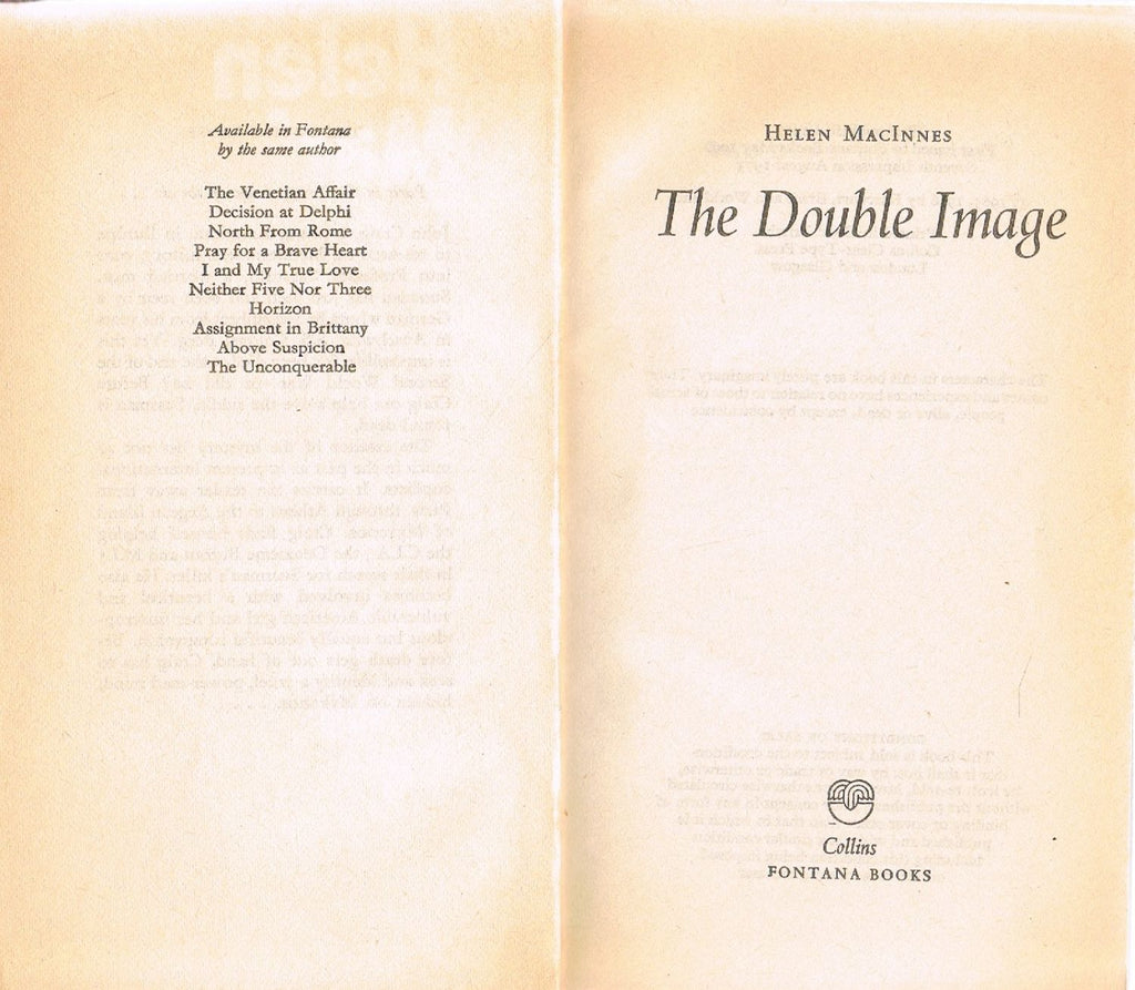 The Double Image by Helen MacInnes (Fontana Book 2236)