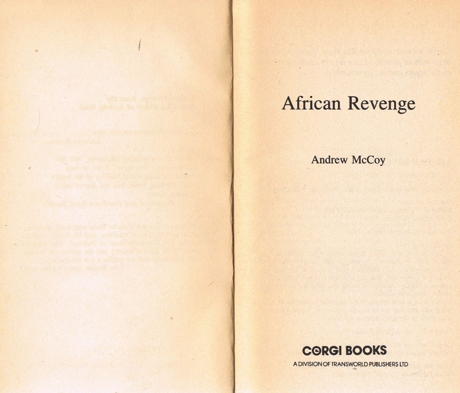 African Revenge (Corgi Book) by Andrew McCoy