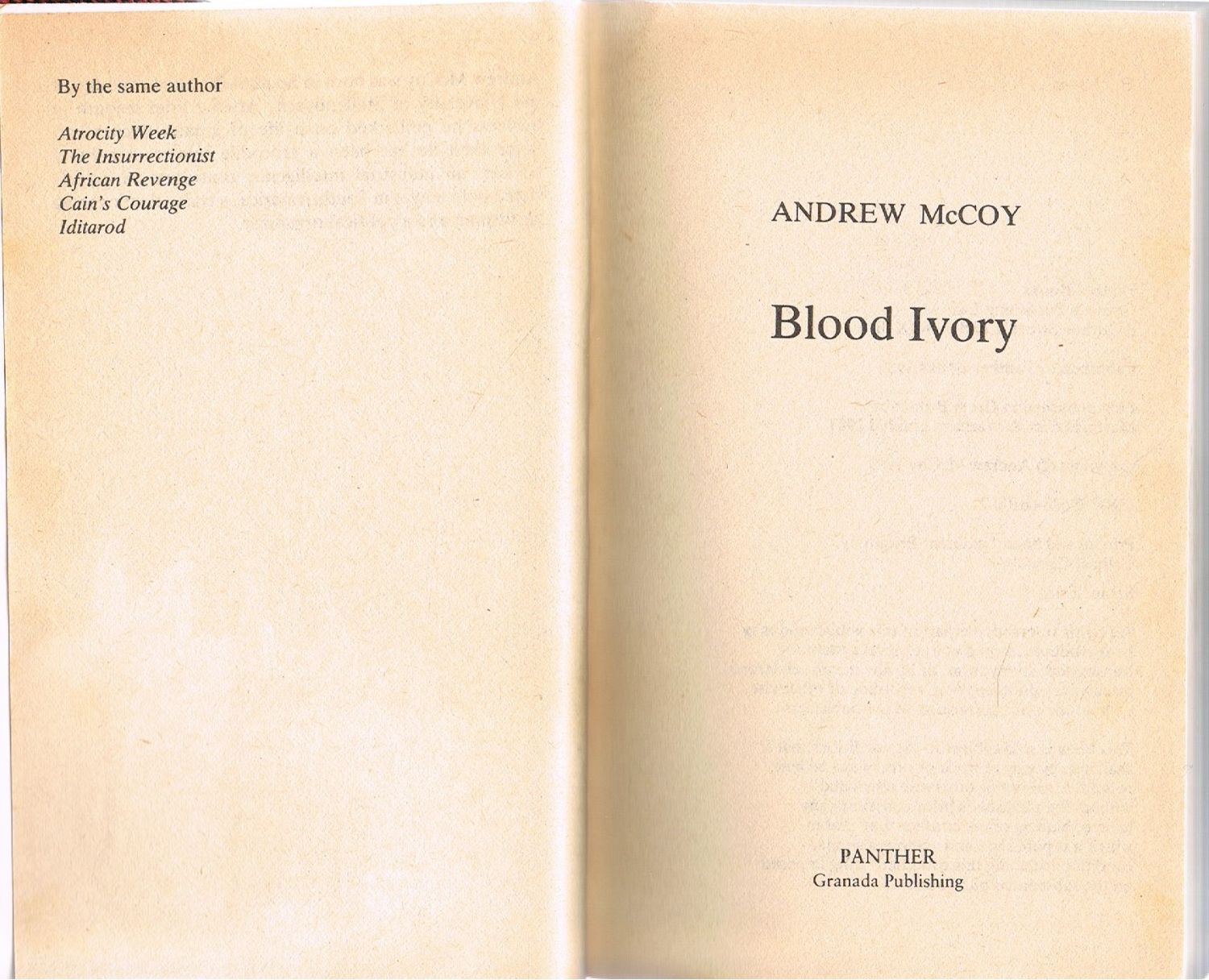 Blood Ivory (Panther Books) by Andrew McCoy