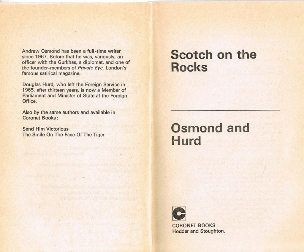 Scotch on the Rocks (Coronet Books) by Andrew Osmund & Douglas Hurd,