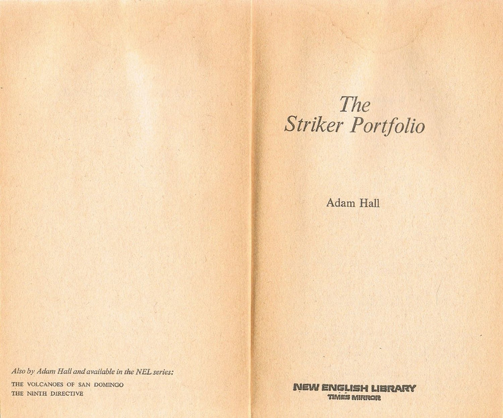 The Striker Portfolio 'Quiller' Series (New English Library) by Adam Hall