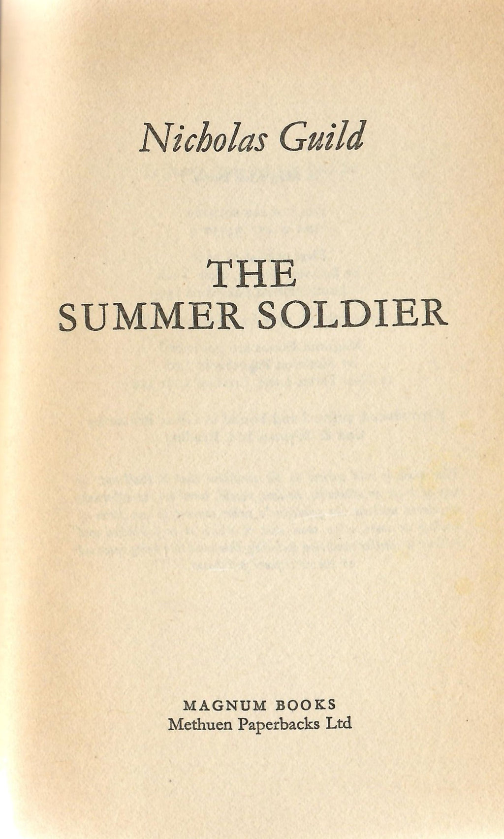 The Summer Soldier (Magnum Books) by Nicholas Guild