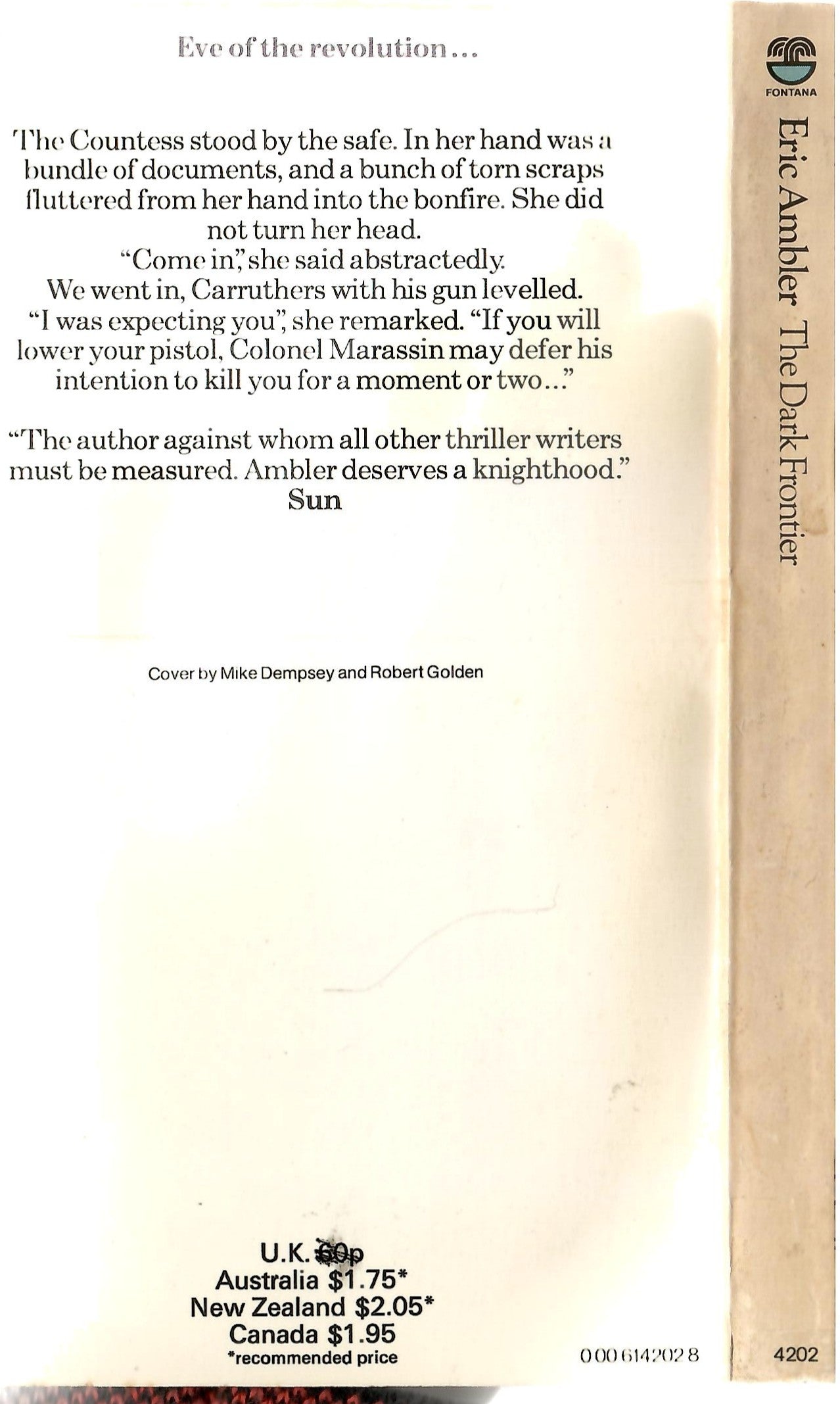 The Dark Frontier (Fontana 4202) by Eric Ambler