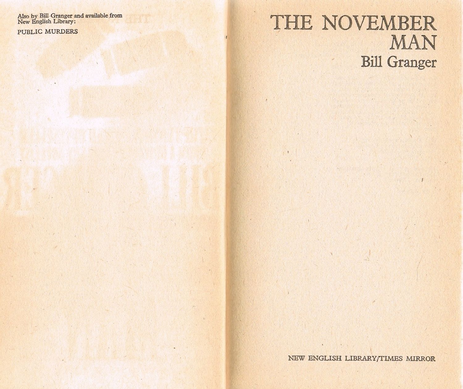 The November Man (New English Library) by Bill Grainger
