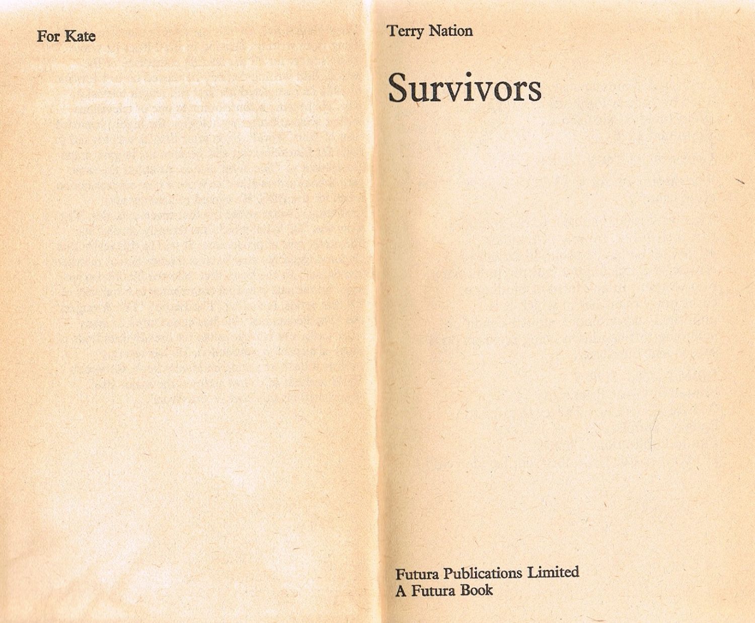 Survivors (Futura Publications) by Terry Nation
