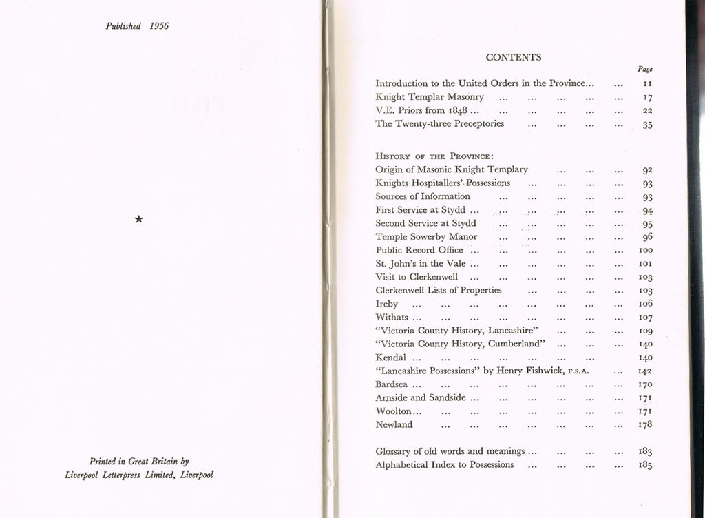 History of the Priory of Lancashire MAPLES Capt. J.C. & others.