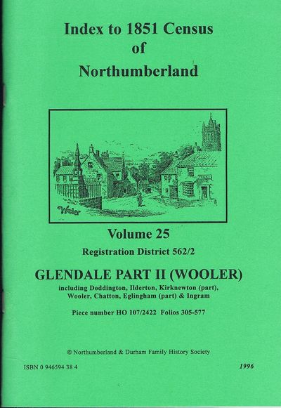 Glendale Part II (Wooler). Index to 1851 Census of Northumberland. Volume 25