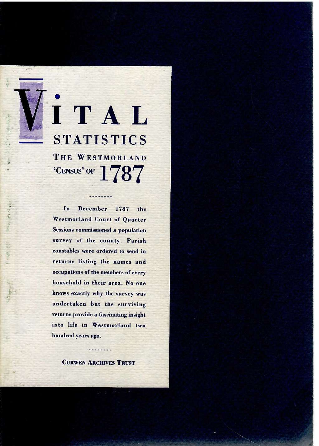 Vital Statistics: Westmorland Census of 1787, Loraine Ashcroft (Ed)