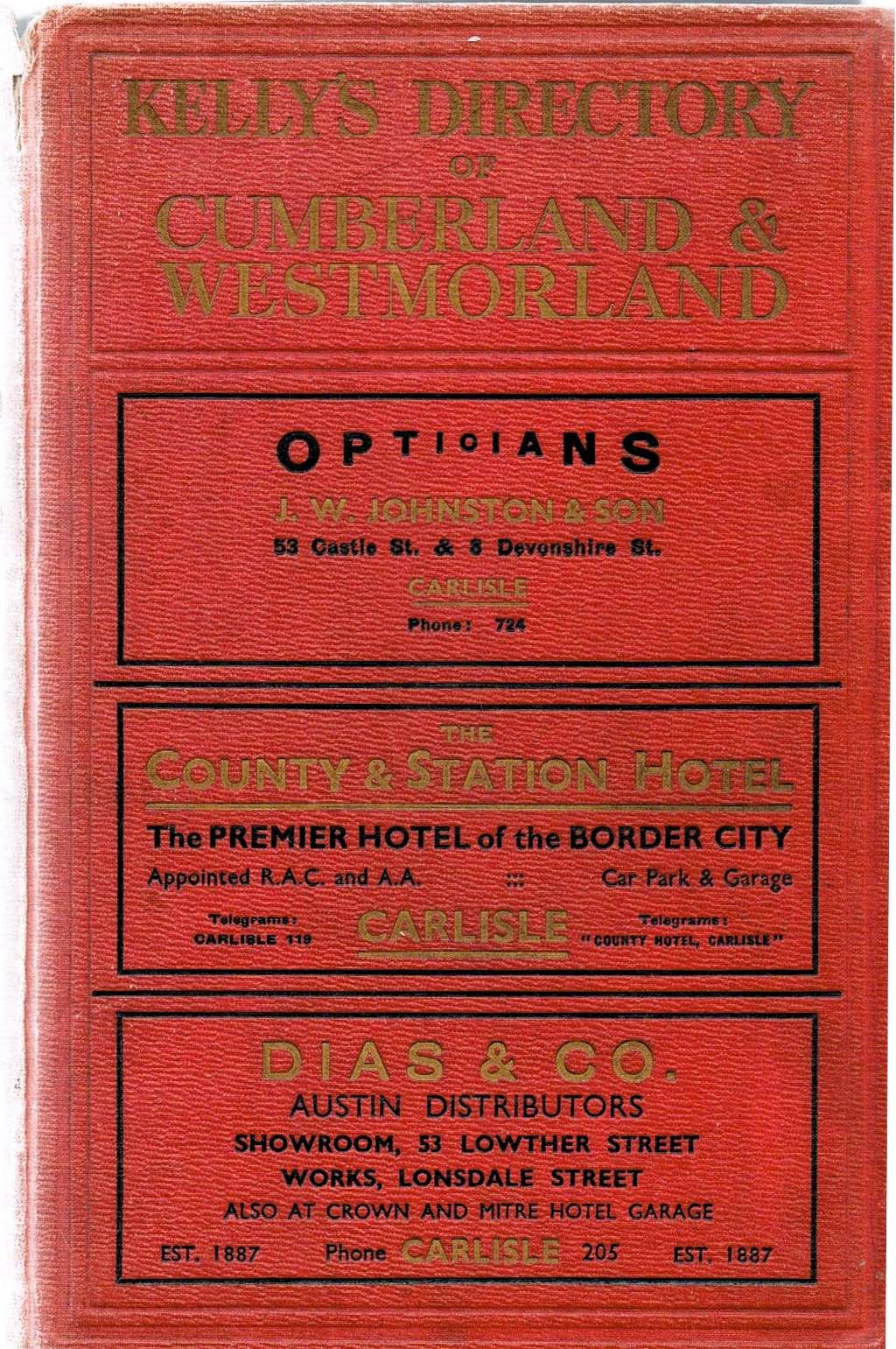 Kelly's Directory Of Cumberland And Westmorland 1934
