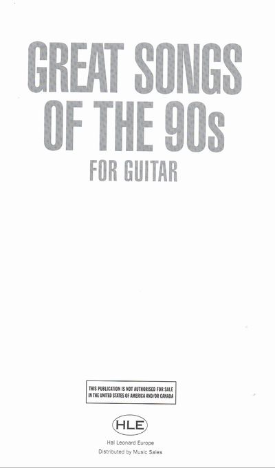 Great Songs Of The 90s For Guitar