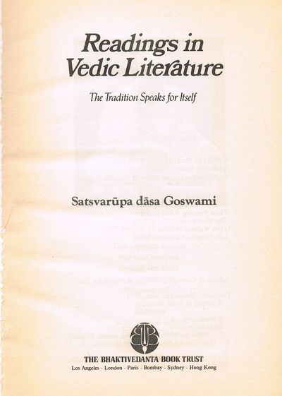 Readings in Vedic Literature