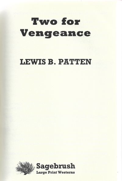 Two for Vengeance (Sagebrush Large Print Western Series)