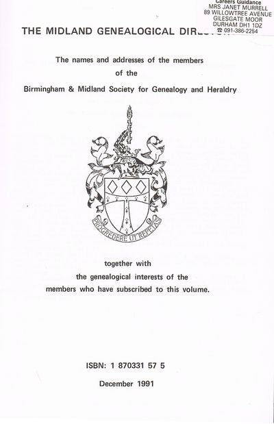 Midland Genealogical Directory 1991