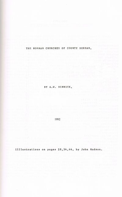 The Norman Churches of County Durham