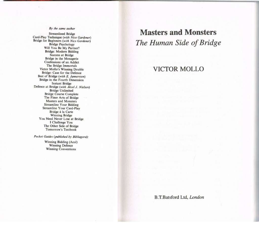 MASTERS AND MONSTERS