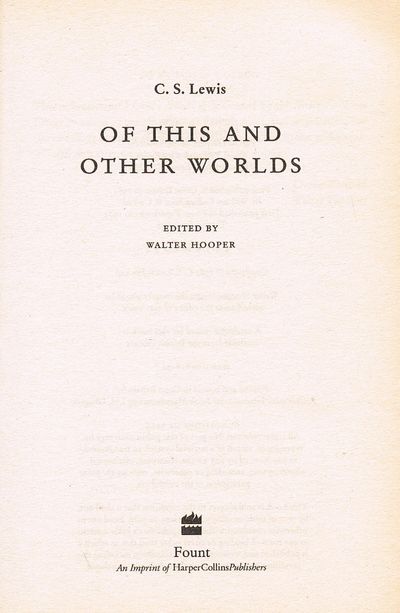Of This and Other Worlds