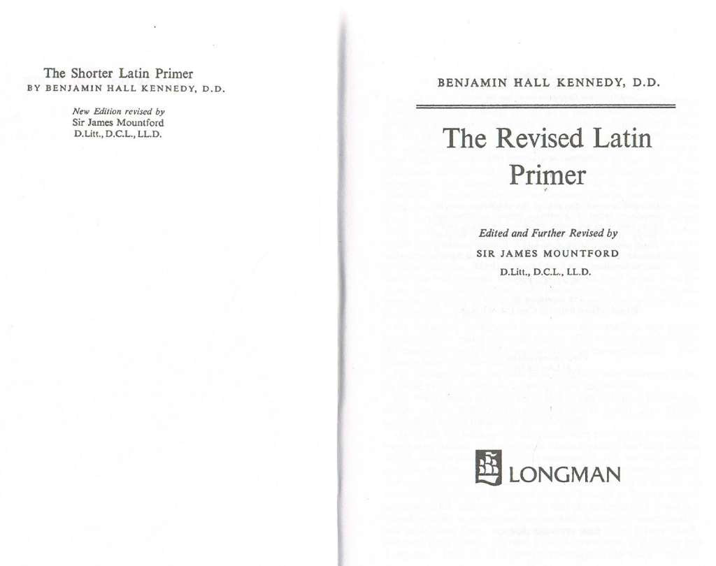 Kennedy's Revised Latin Primer