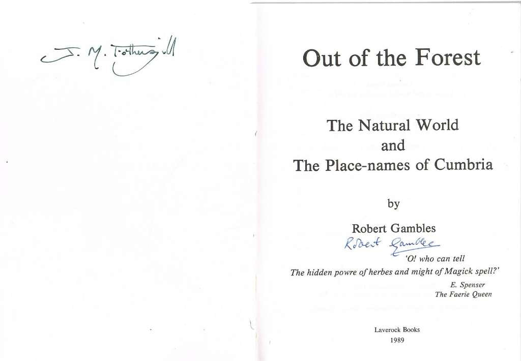 Out of the Forest: Natural World and the Place-names of Cumbria by Robert Gambles