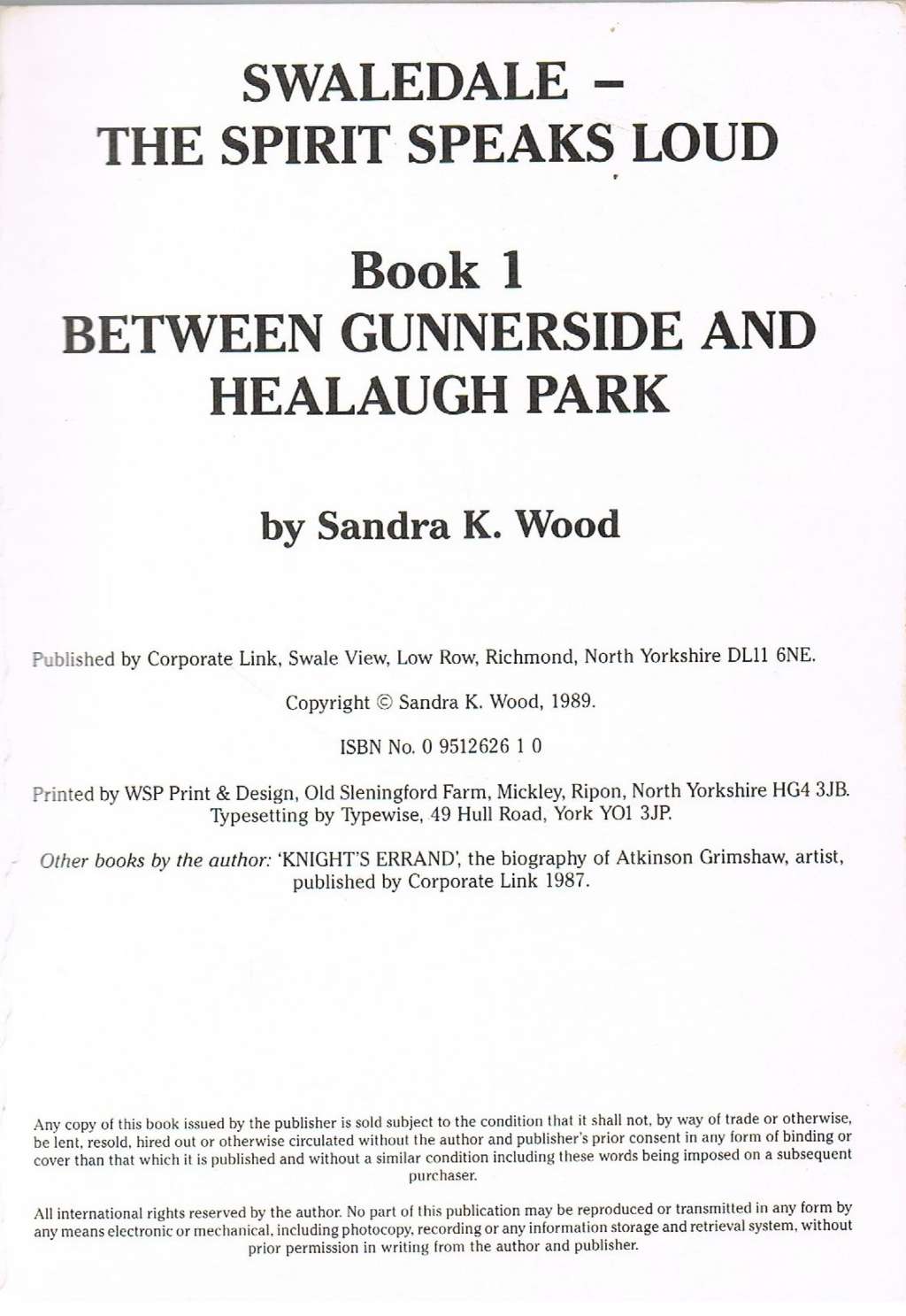 Swaledale: Bk. 1: The Spirit Speaks Loud (Swaledale: The Spirit Speaks Loud)