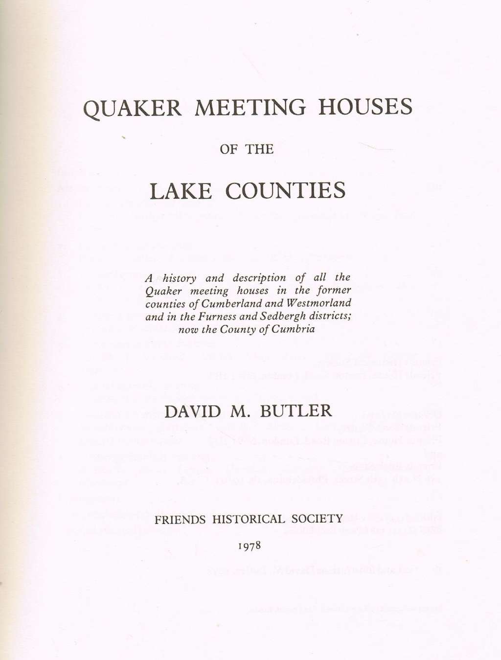 Quaker Meeting Houses Of The Lake Counties