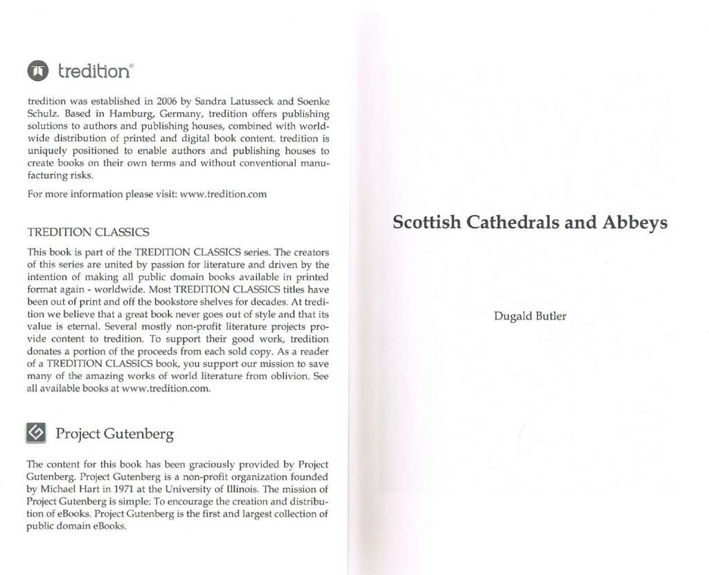 Scottish Cathedrals and Abbeys (TREDITION CLASSICS)