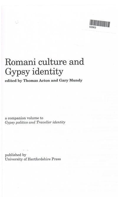 Romani Culture and Gypsy Identity