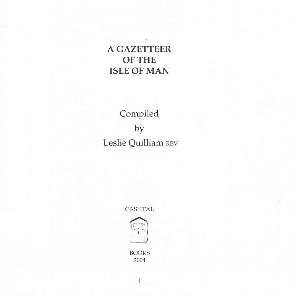 A Gazetteer of the Isle of Man