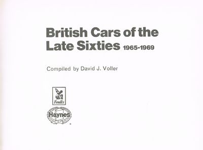 British Cars of the Early Sixties, 1960-64 (Auto Library)