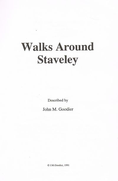Walks Around Staveley by John Goodier RARE TITLE