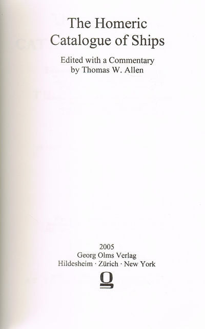 The Homeric Catalogue of Ships