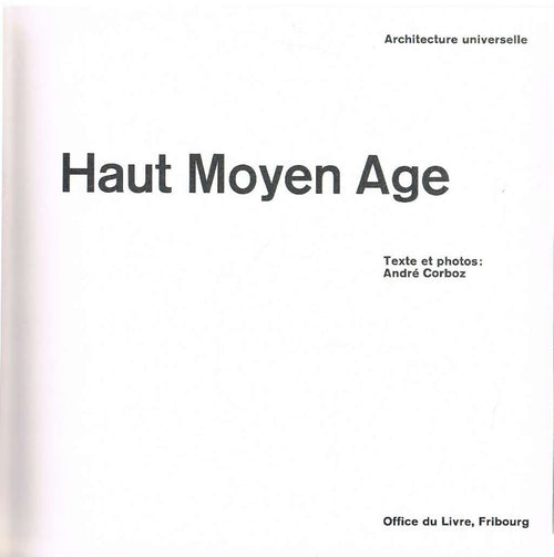Collectif - Architecture universelle: haut moyen age