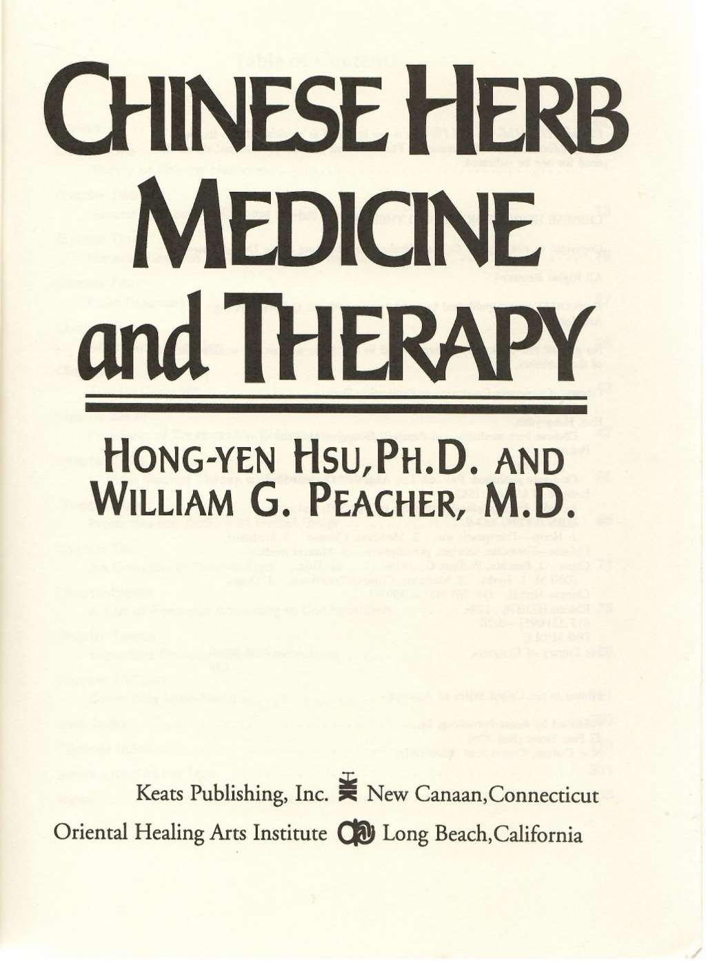 Chinese Herb Medicine and Therapy