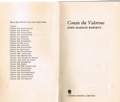 Conan the Valorous by John Maddox Roberts (Book 27 Sphere)