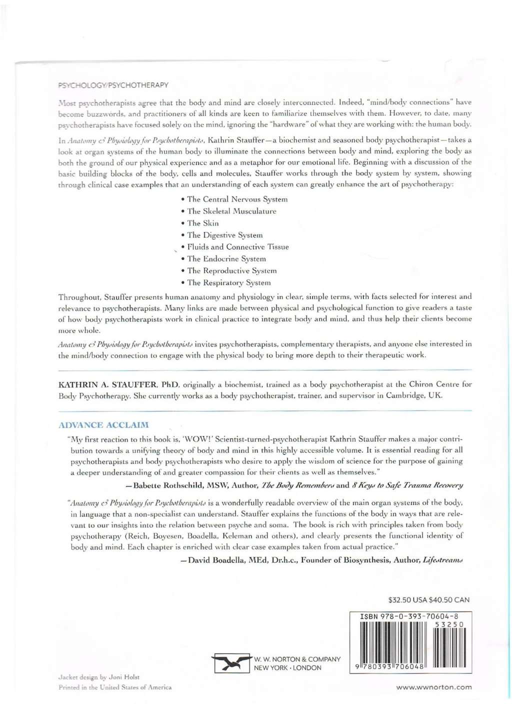 Anatomy & Physiology for Psychotherapists: Connecting Body & Soul