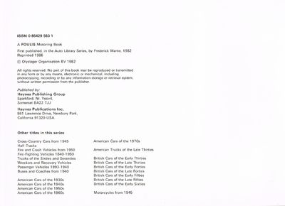 British Cars of the Early Sixties, 1960-64 (Auto Library)