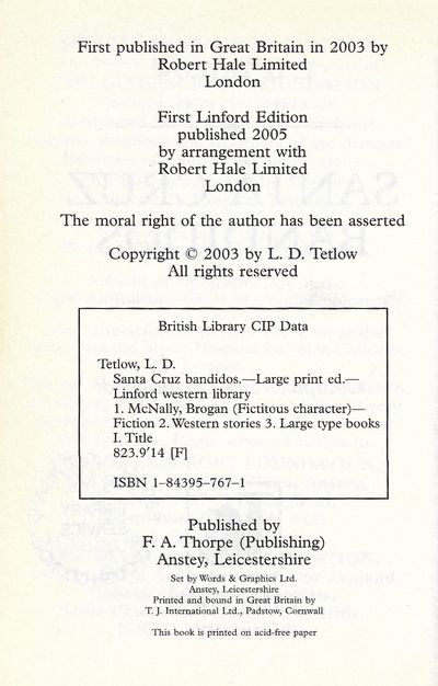 Santa Cruz Bandidos (Linford Western Library)
