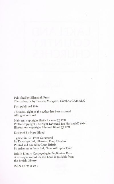 Lakeland Country Churches: A Visitor's Guide by Sheila Ricketts