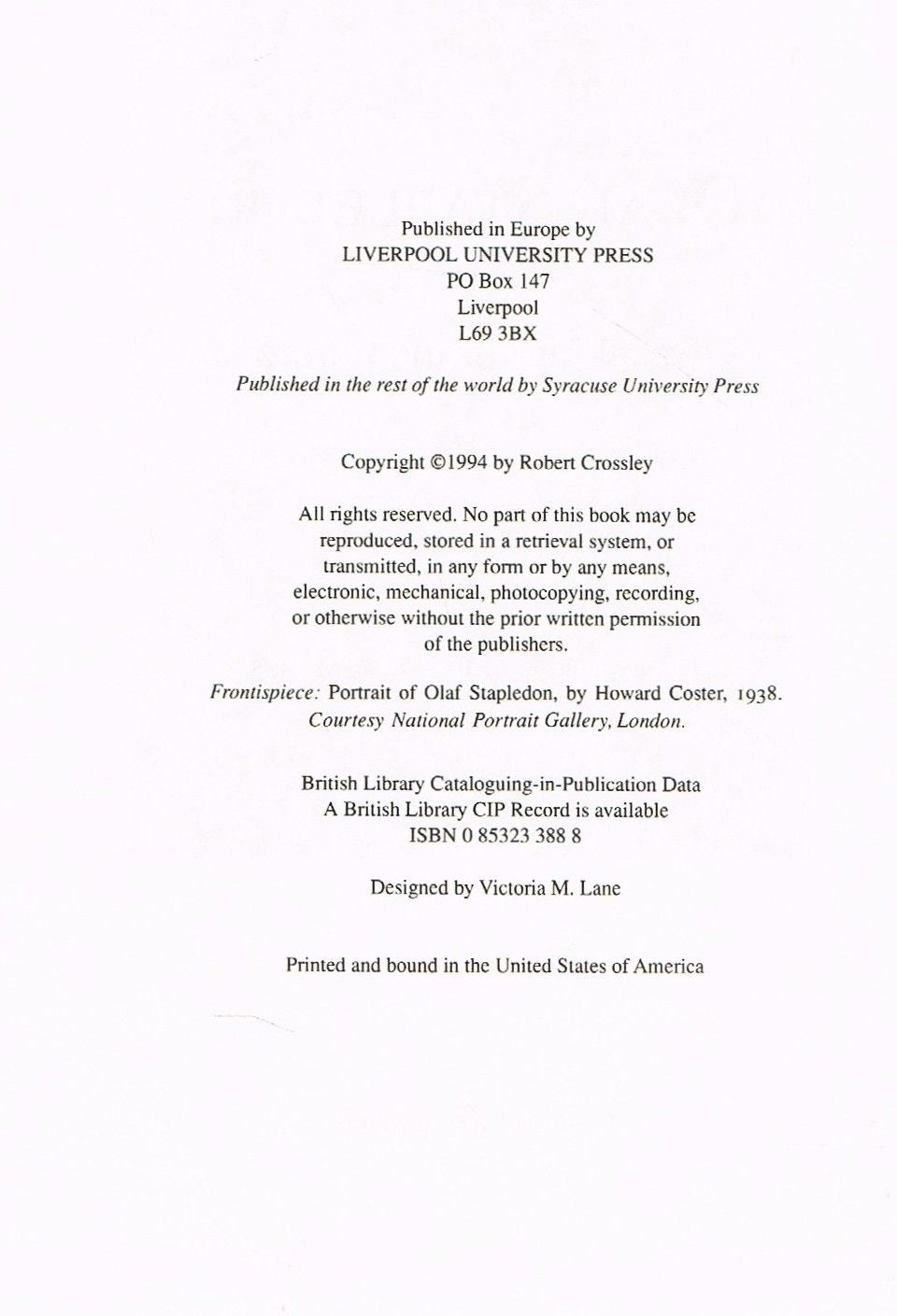 Olaf Stapledon: Speaking for the Future: 1 (Liverpool Science Fiction Texts & Studies)