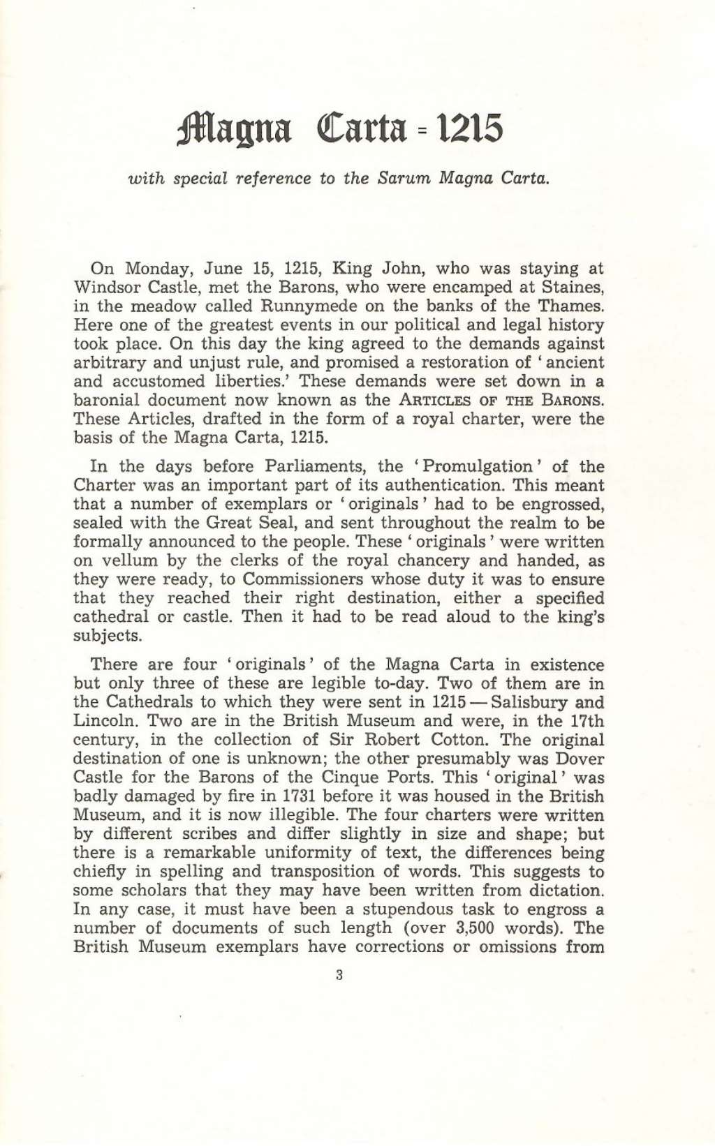Sarum Magna Carta, 1215