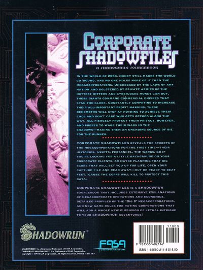 Corporate Shadowflies: A Shadowrun Sourcebook (Shadowrun 7113)