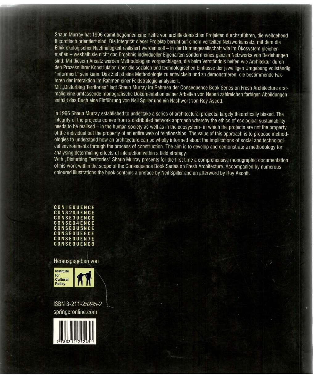 Disturbing Territories: v. 7 (Consequence Book Series on Fresh Architecture)