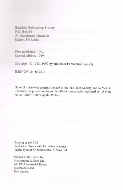 Comprehensive Manual of Abhidh