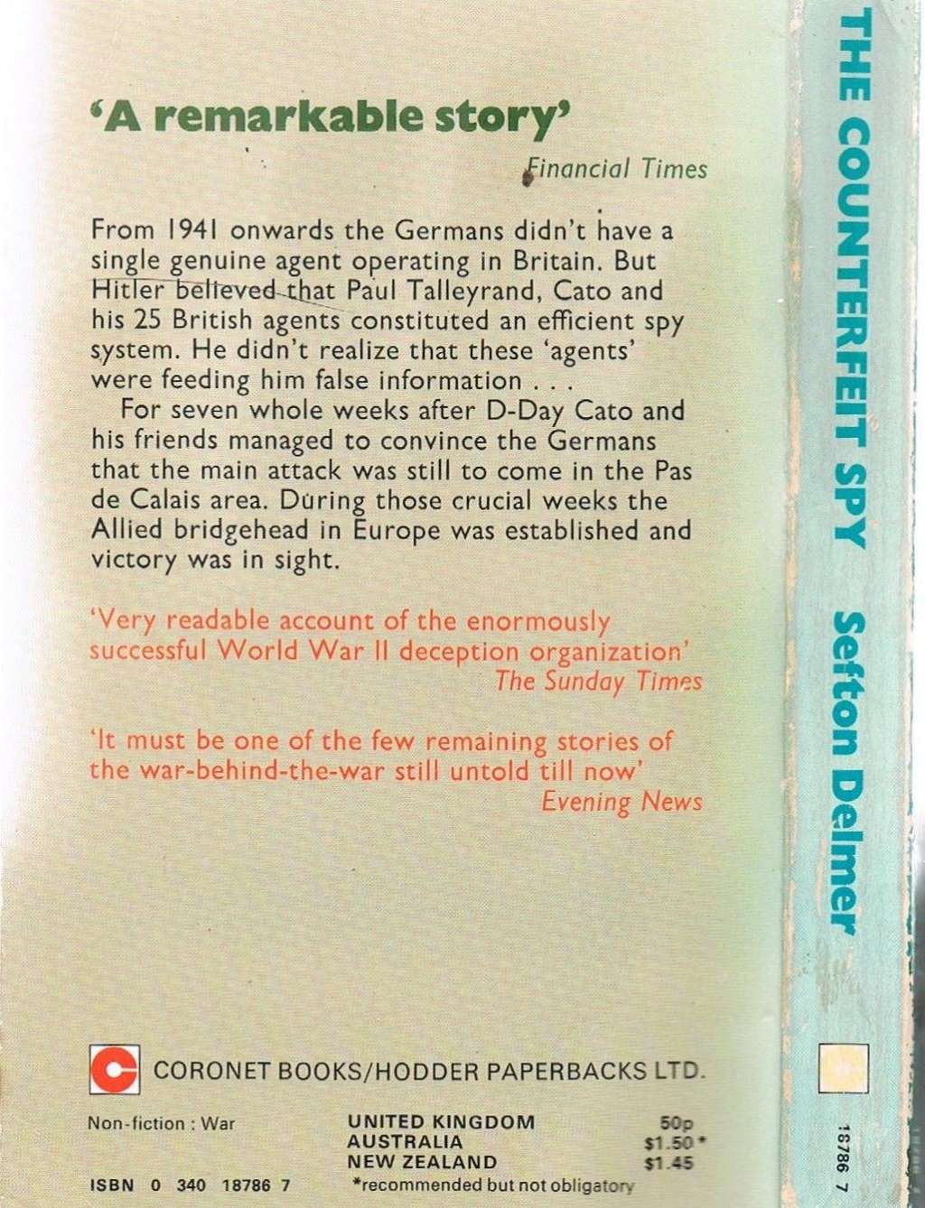 Counterfeit Spy (Coronet Books)