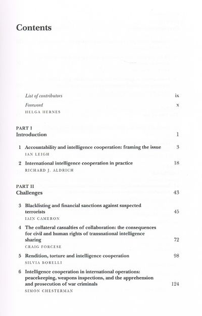 International Intelligence Cooperation and Accountability (Studies in Intelligence)