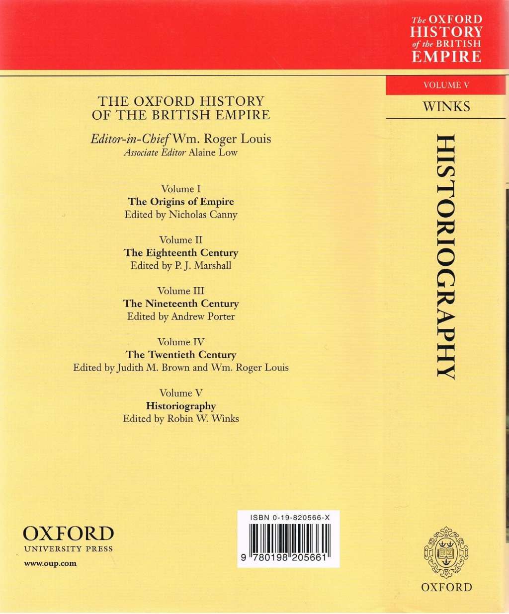 Volume V: Historiography (The Oxford History of the British Empire)