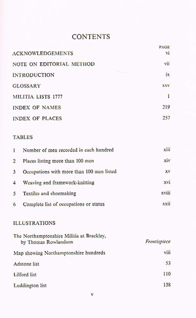 Northamptonshire Militia Lists, 1777