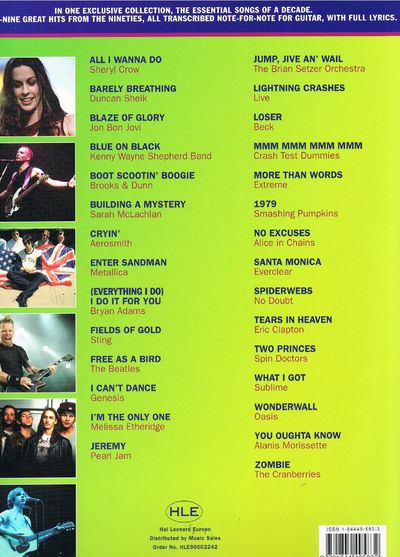 Great Songs Of The 90s For Guitar